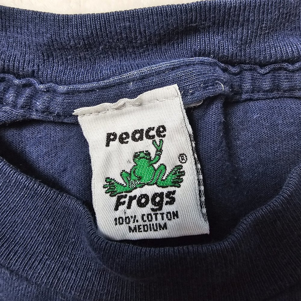 Peace Frogs Blue Salt Lake City Utah Snowflake Long Sleeve Cotton T Shirt M - Picture 5 of 6